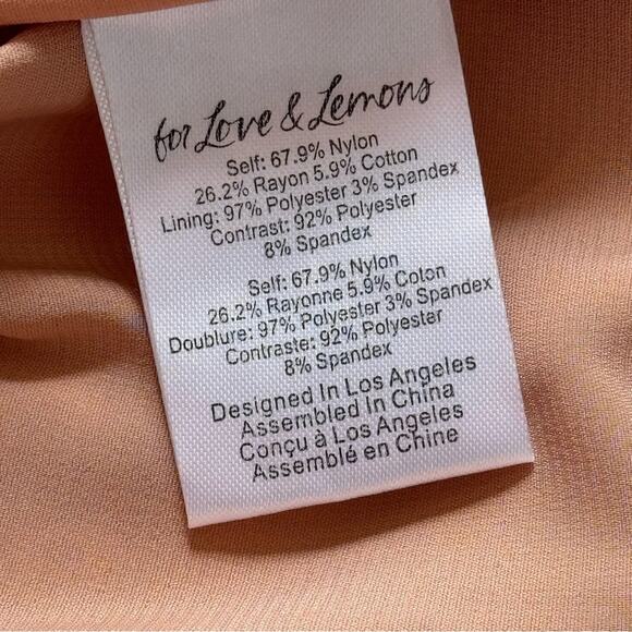 For Love & Lemons Jelena White Tan Lace Strapless Mini Dress Women’s Size Medium - Picture 9 of 14